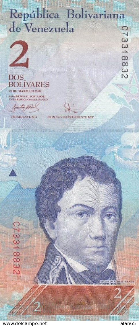 Venezuela #88a, 2 Bolivares, 2007 Banknote - Venezuela