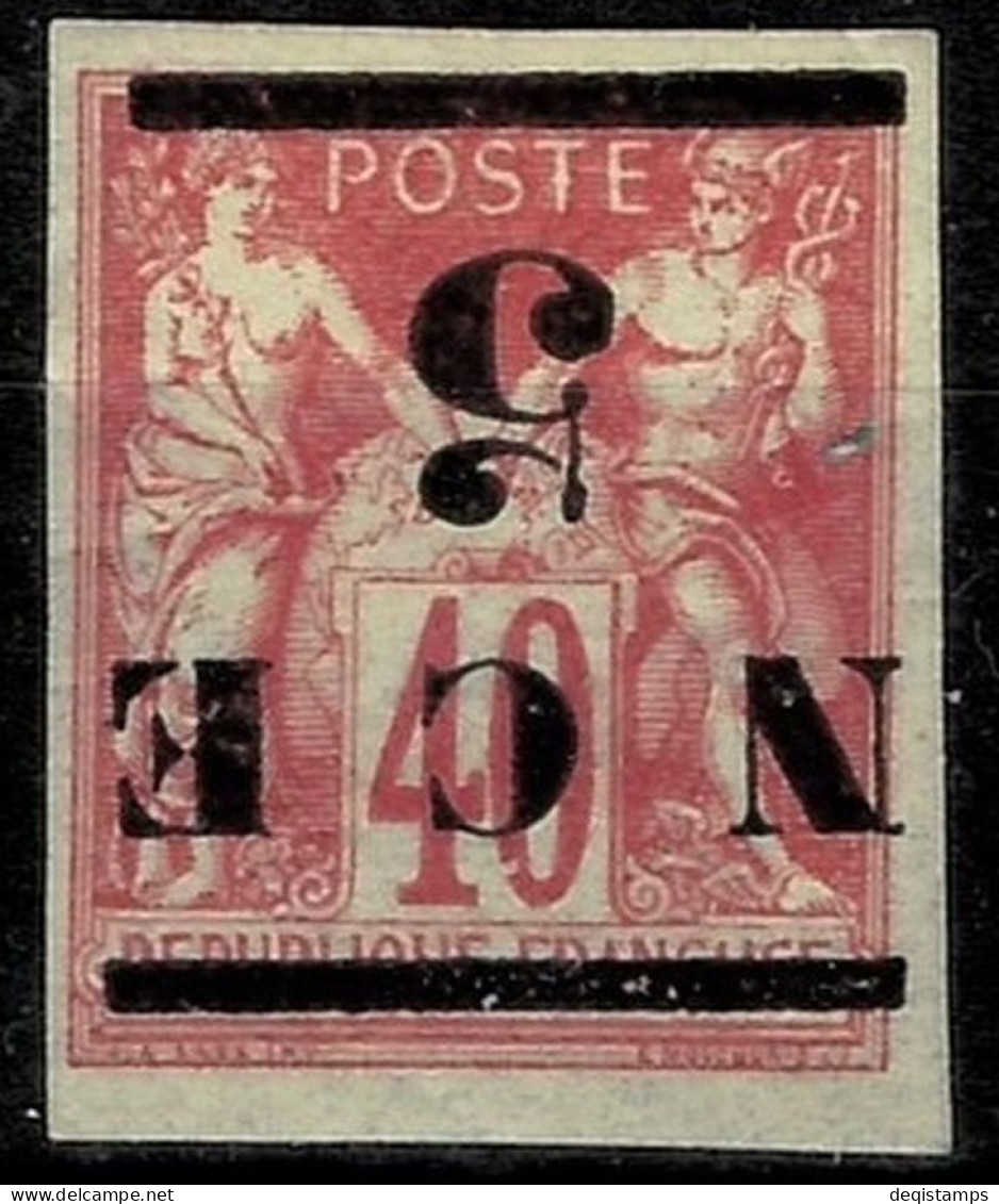 French New Caledonie 5/40C Year 1883 MH Stamp With Error - Ungebraucht