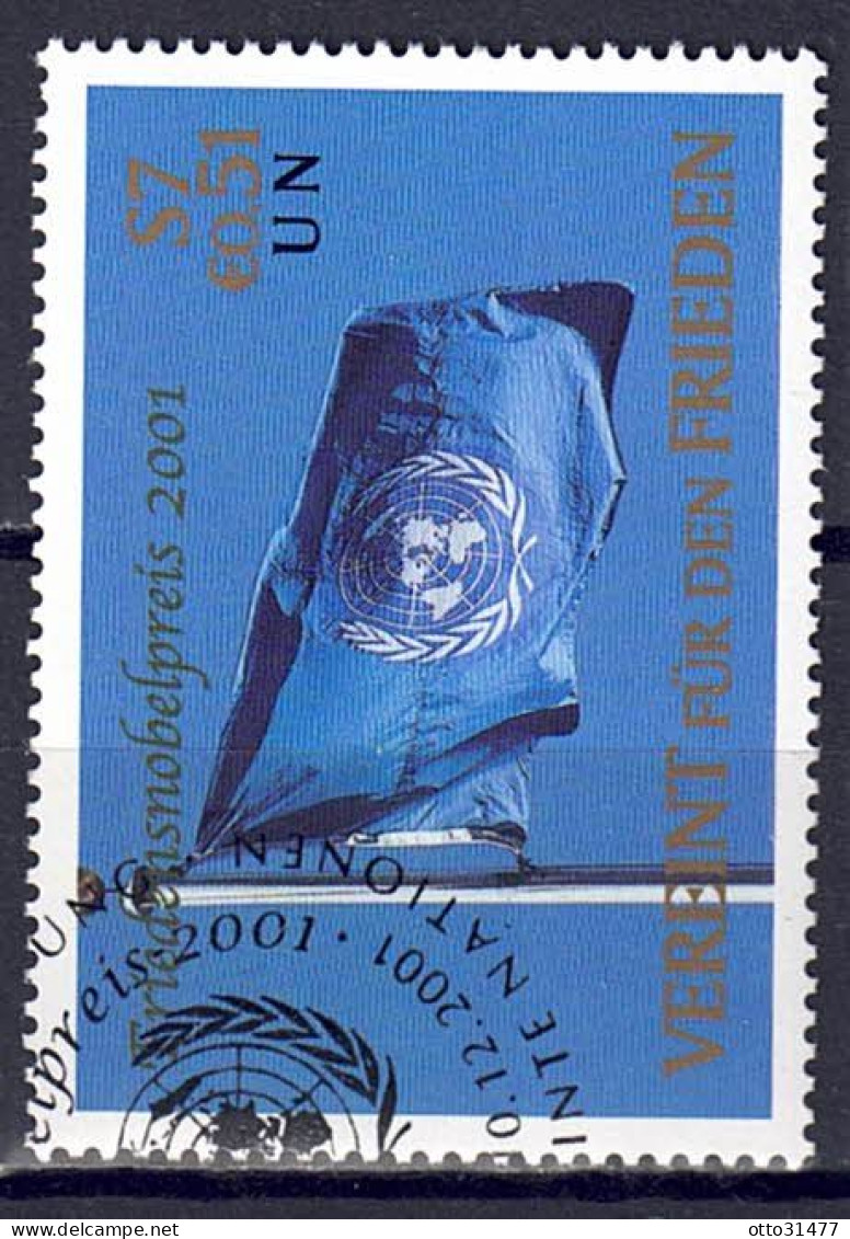UNO Wien 2001 - Friedensnobelpreis, Nr. 350, Gestempelt / Used - Oblitérés