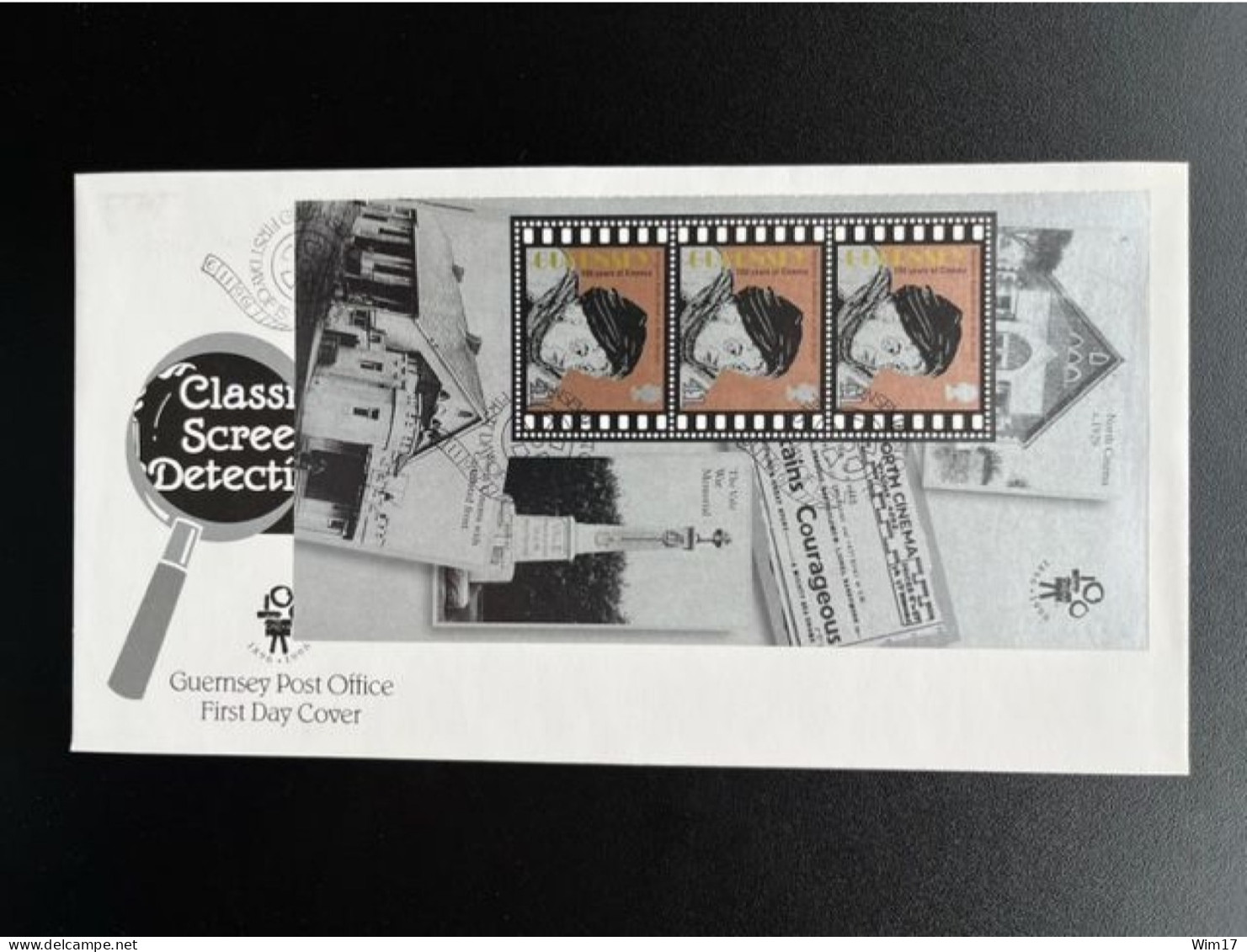 GUERNSEY 1996 FDC CLASSIC SCREEN DETECTIVES MARGARET RUTHERFORD AS MISS MARPLE - Guernesey