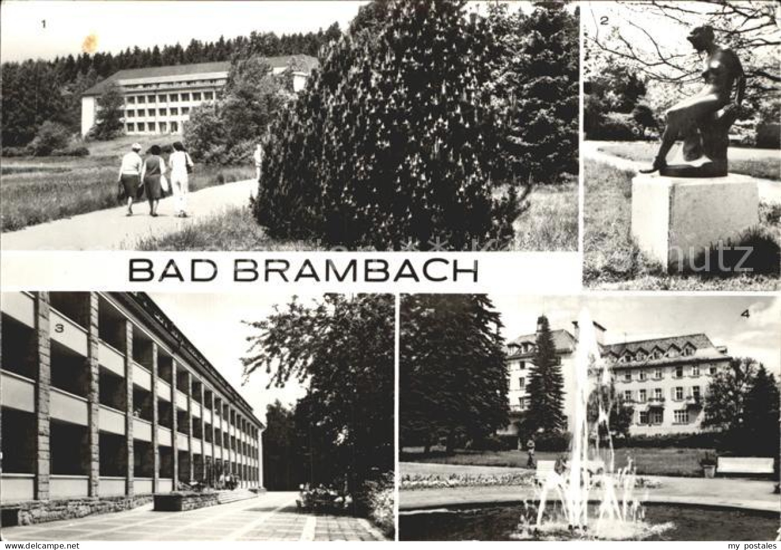 72343553 Bad Brambach Julius Fucik Haus Skulptur Nixe Kurpark Juliot Curie Haus  - Bad Brambach