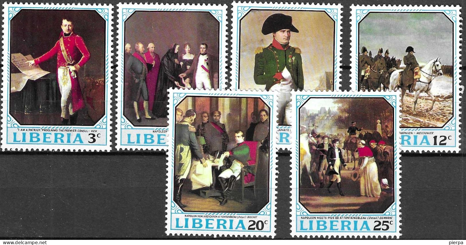 LIBERIA - 1970 - NAPOLEONE - SERIE 6 VALORI - NUOVA MNH** (YVERT 499\504 - MICHEL 753\8) - Napoleón