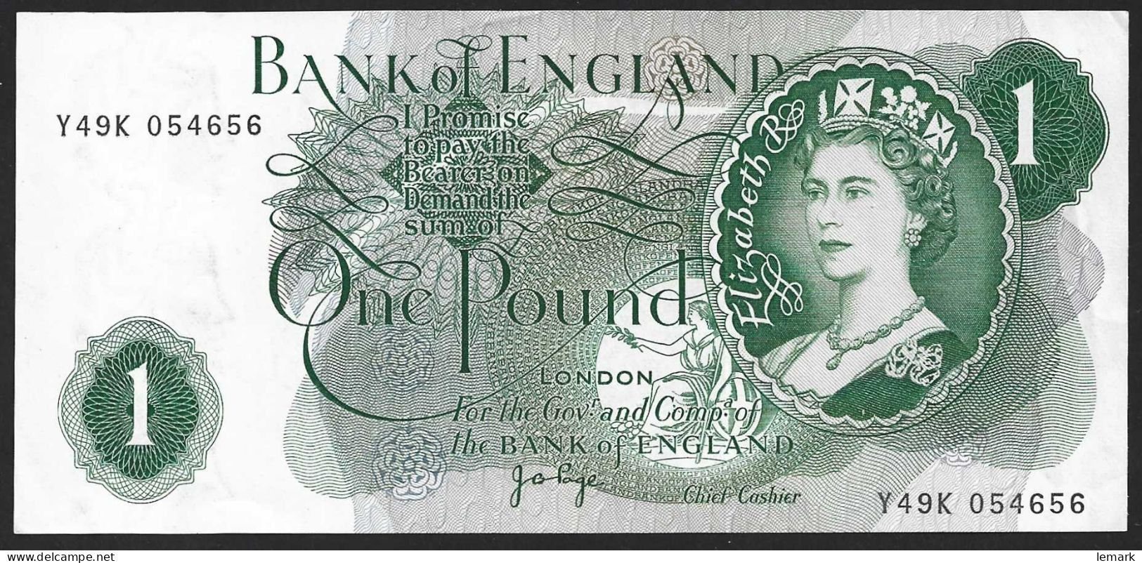 United Kingdom 1 Pound 1960-77 P374g  XF/AUNC - 1 Pound