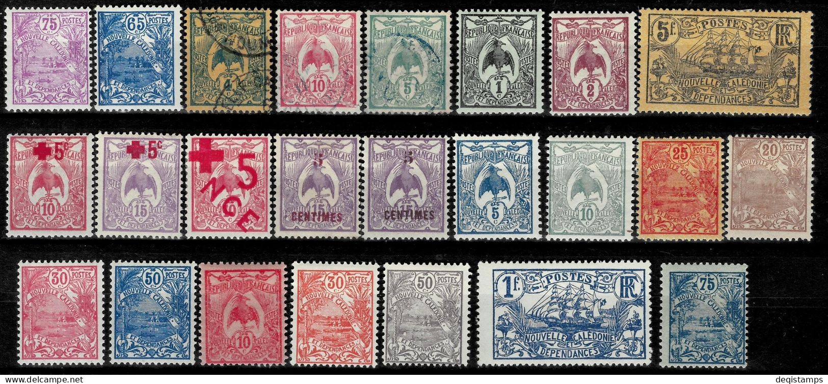 French New Caledonie Year 1915/1925 MH Stamps - Unused Stamps