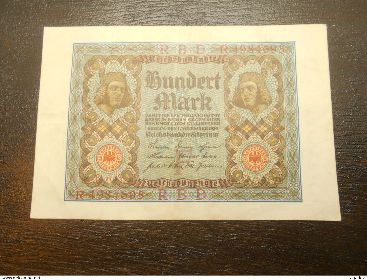 Ancien Billet 100 Mark  1920 - 100 Mark