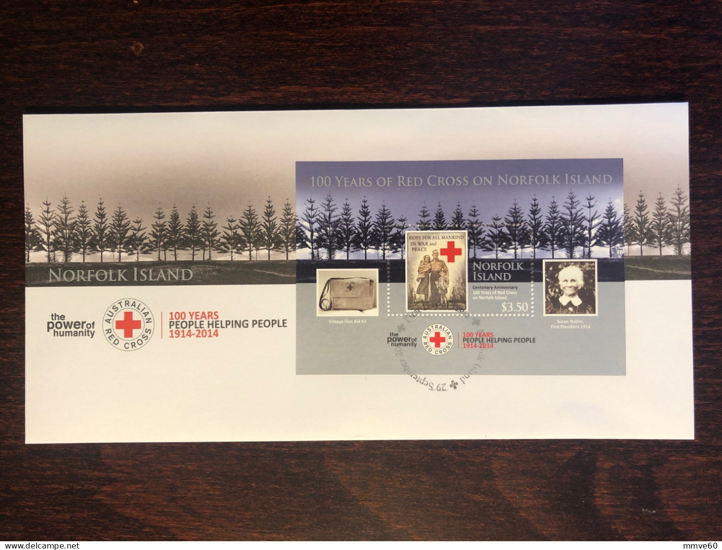 NORFOLK ISLAND FDC COVER 2014 YEAR RED CROSS  HEALTH MEDICINE STAMPS - Ile Norfolk