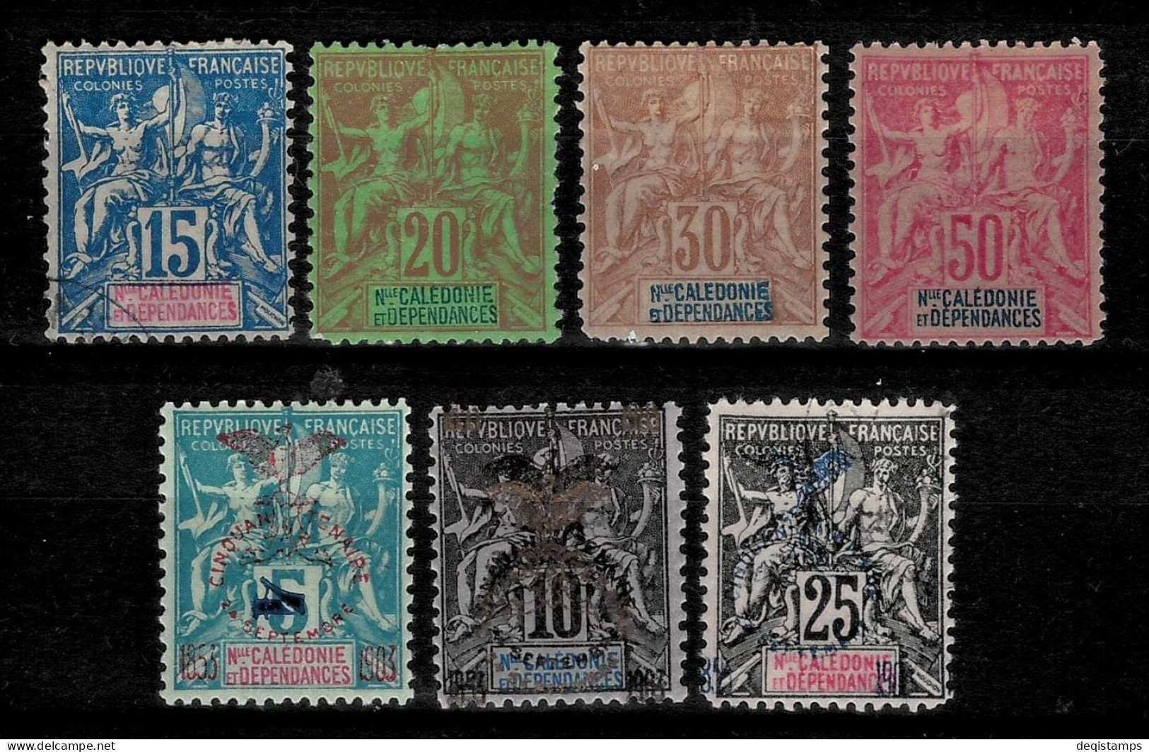 French New Caledonie Year 1890/1910 MH Stamps - Unused Stamps