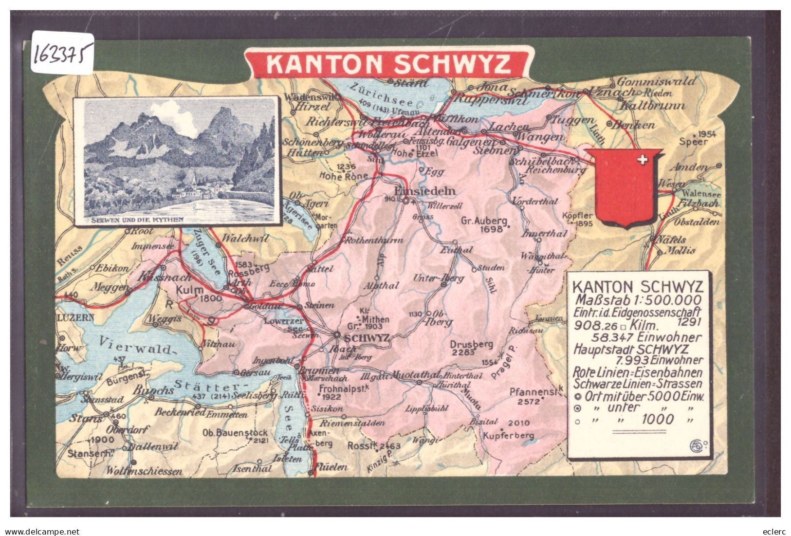 SEEWEN - CARTE DU CANTON DE SCHWYZ - TB - Sonstige & Ohne Zuordnung