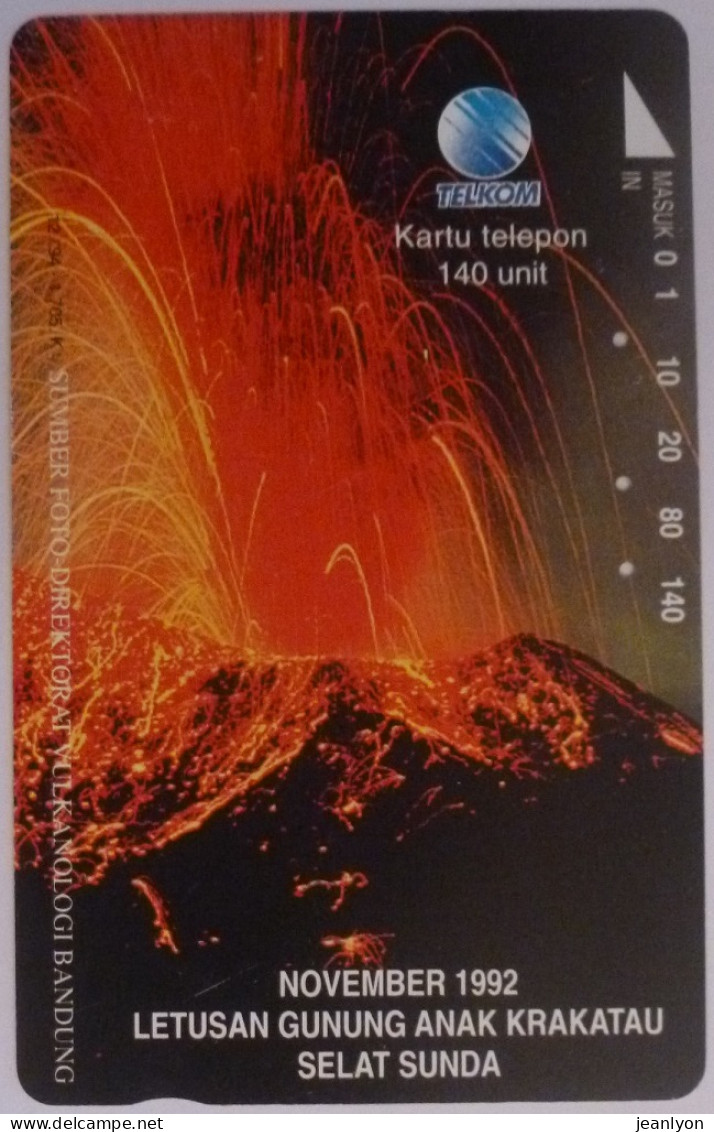 VOLCAN En éruption - Novembre 1992 - Letusan Gunung Anak Krakatau Selat Sunda - Carte Téléphone INDONESIE - Volcans