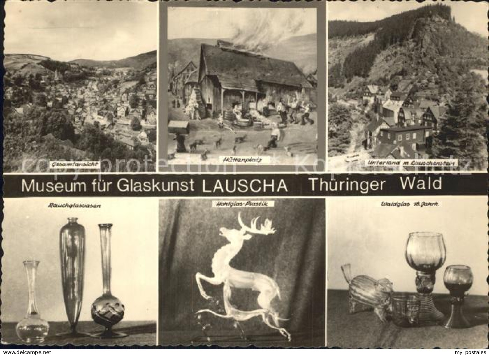 72335931 Lauscha Total Huettenplatz Unterland Mit Lauschenstein Rauchglasvasen H - Lauscha