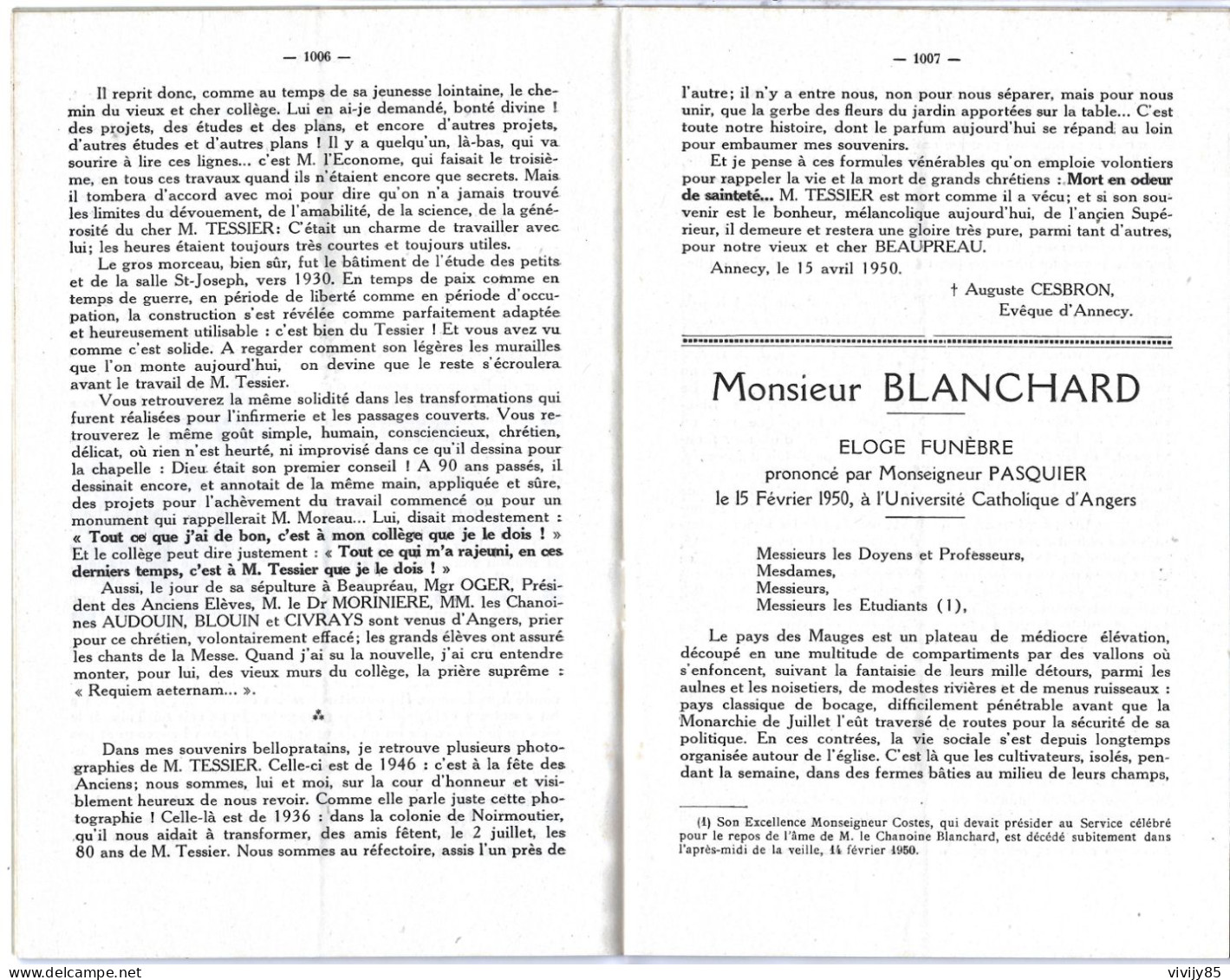 49 - BEAUPREAU - Bulletin Semestriel Du Petit Séminaire - 1950 - Pays De Loire