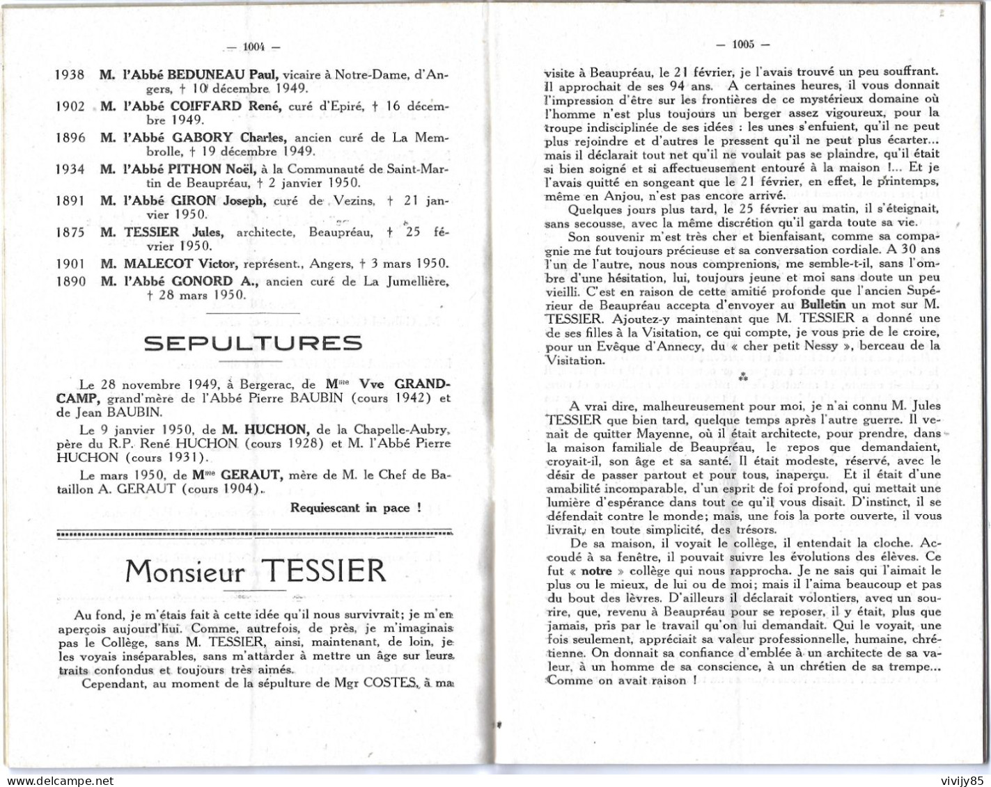 49 - BEAUPREAU - Bulletin Semestriel Du Petit Séminaire - 1950 - Pays De Loire