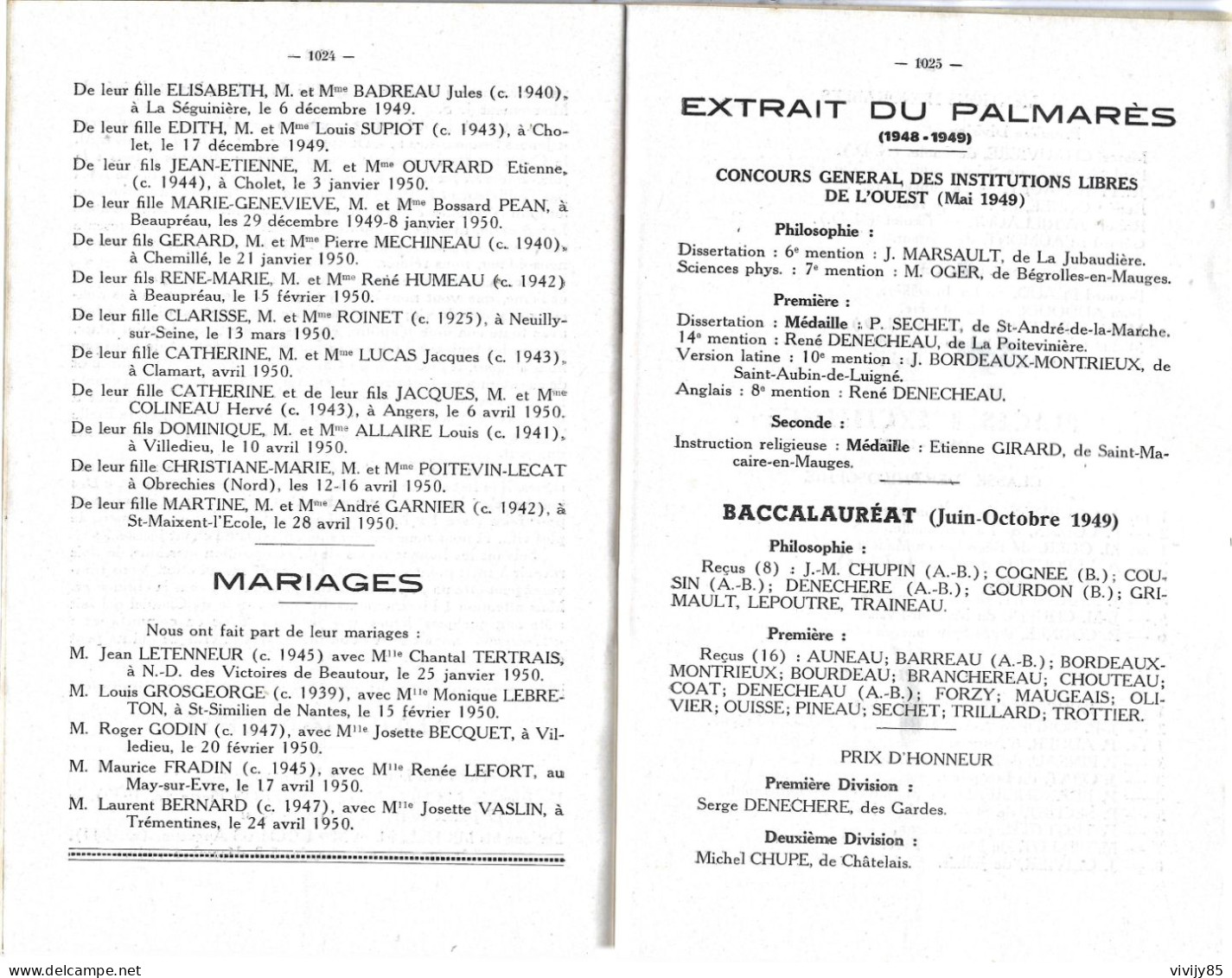 49 - BEAUPREAU - Bulletin Semestriel Du Petit Séminaire - 1950 - Pays De Loire