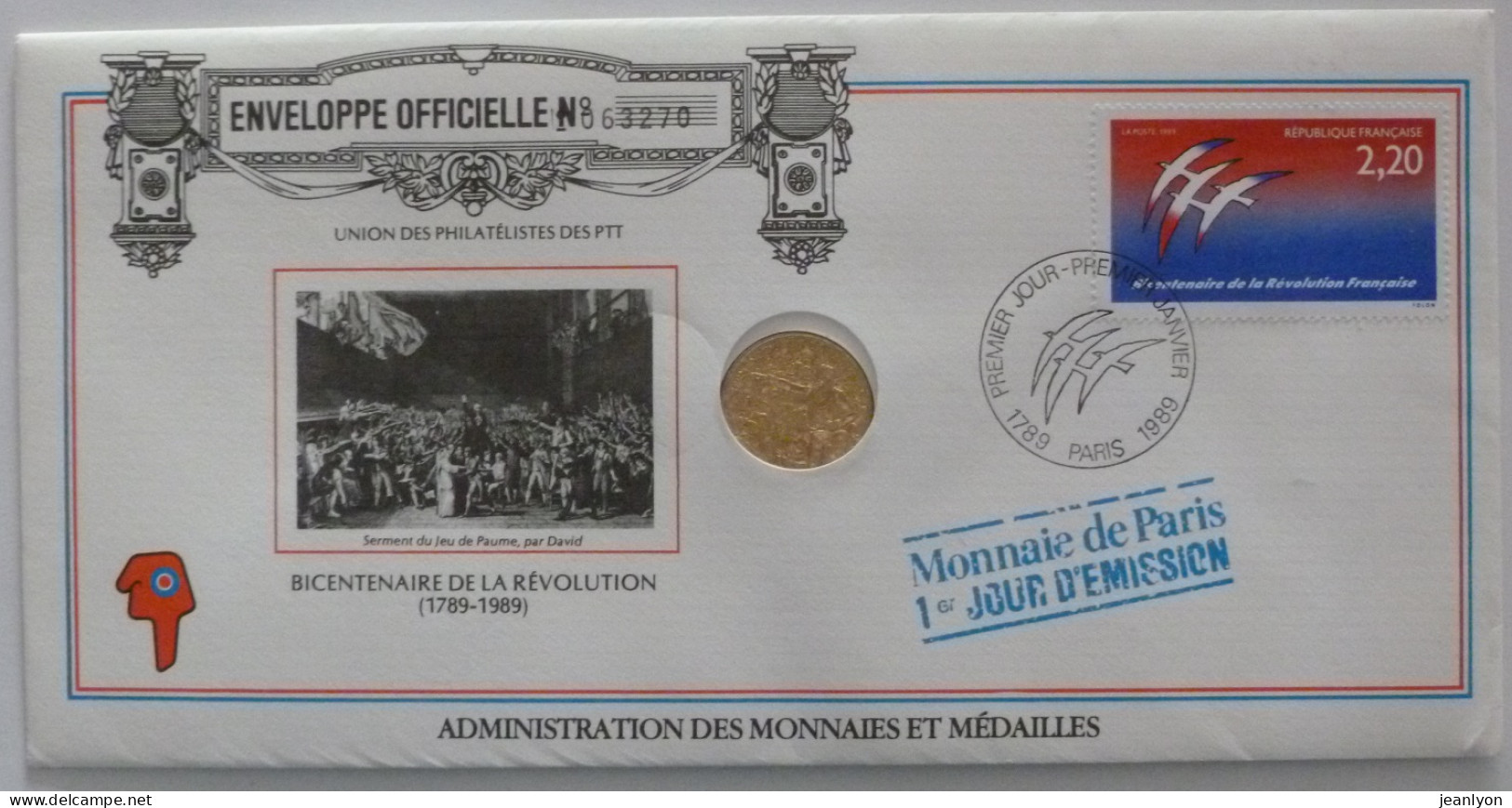 BICENTENAIRE DE LA REVOLUTION FRANCAISE - Enveloppe 1er Jour Avec Médaille MONNAIE DE PARIS - French Revolution