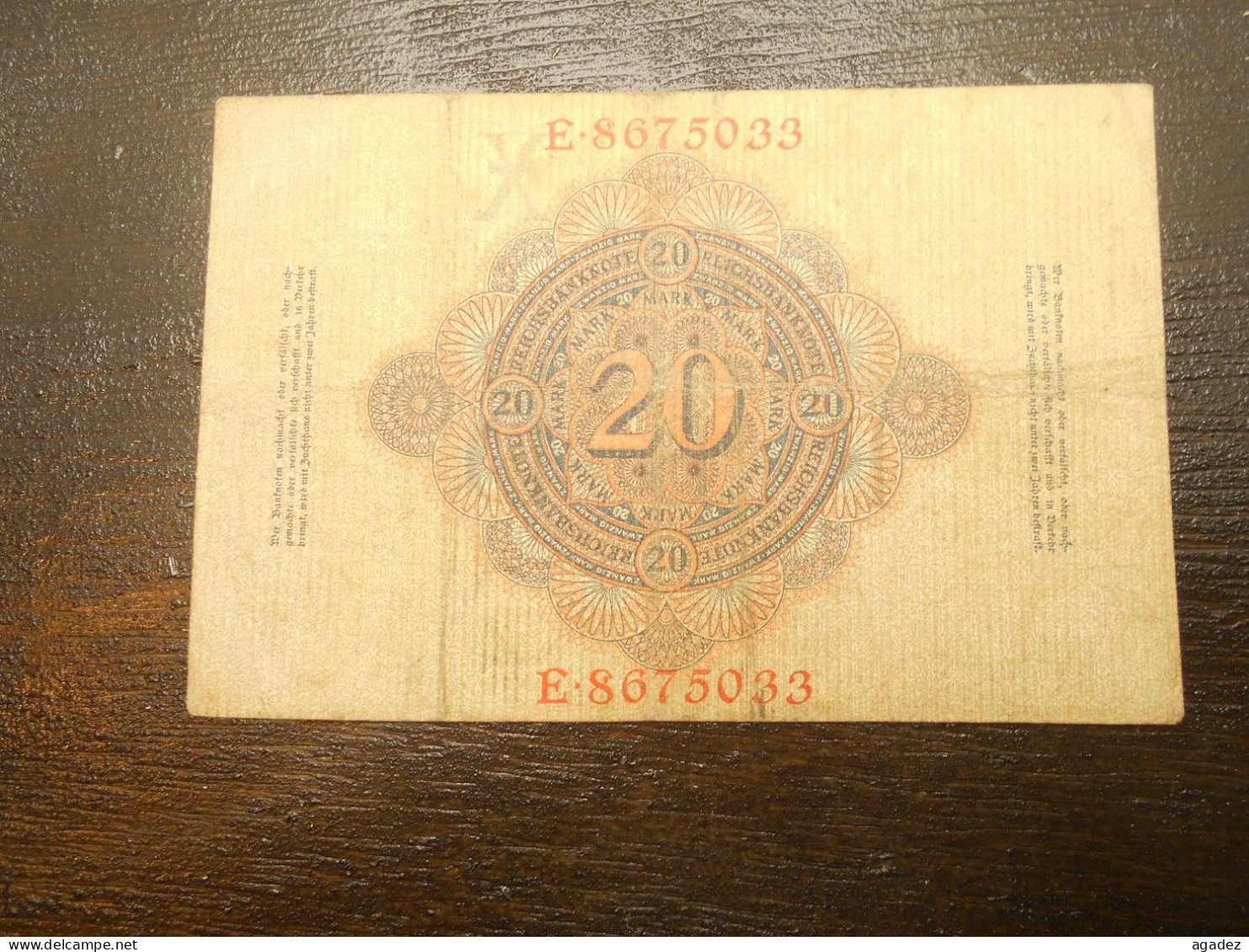 Ancien Billet 20 Mark  1910 - 20 Mark