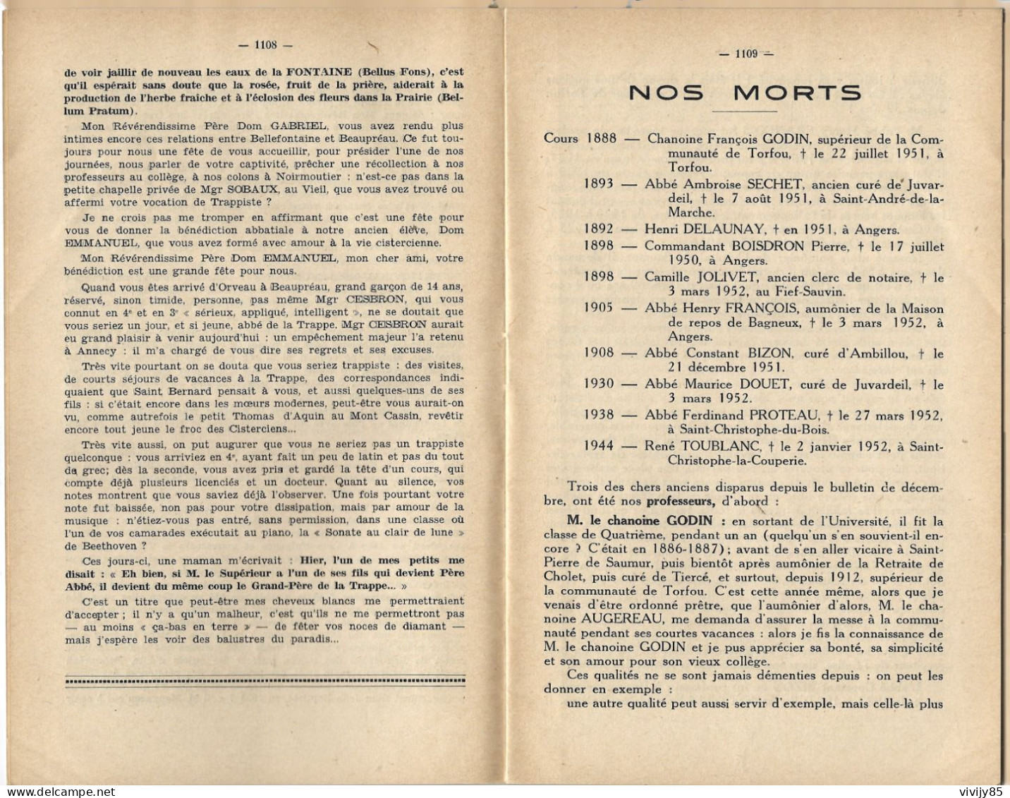 49 - BREAUPREAU - T.Beau Bulletin Semestriel Du Petit Séminaire - 1952 - Pays De Loire