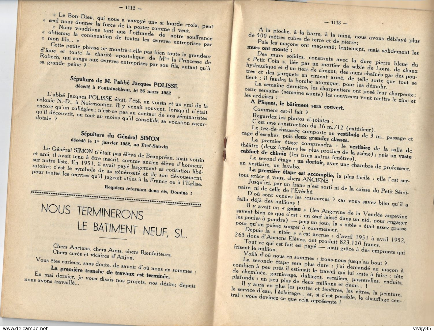 49 - BREAUPREAU - T.Beau Bulletin Semestriel Du Petit Séminaire - 1952 - Pays De Loire