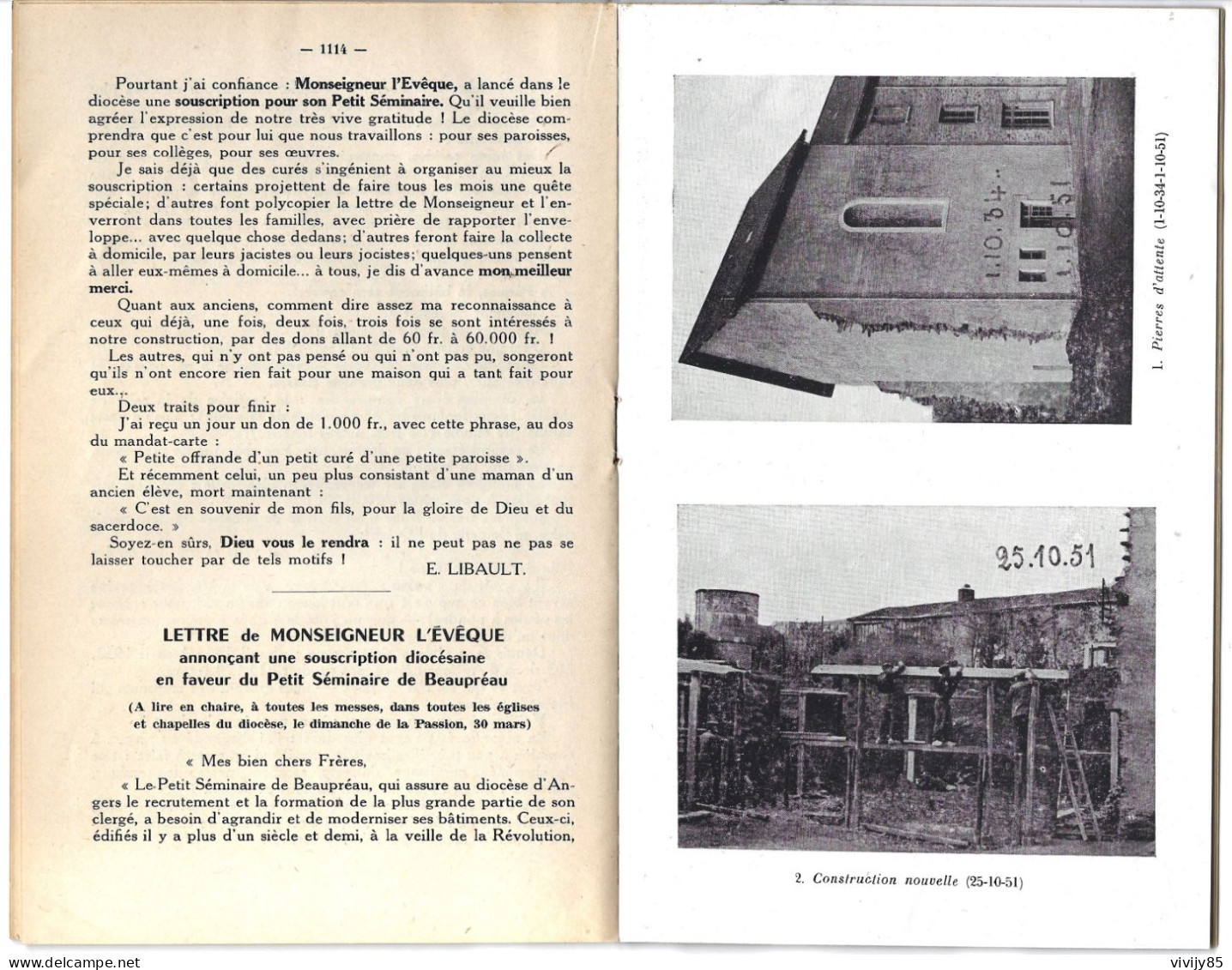 49 - BREAUPREAU - T.Beau bulletin semestriel du Petit Séminaire - 1952