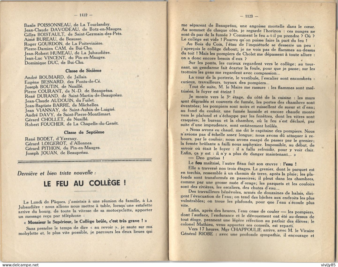 49 - BREAUPREAU - T.Beau bulletin semestriel du Petit Séminaire - 1952