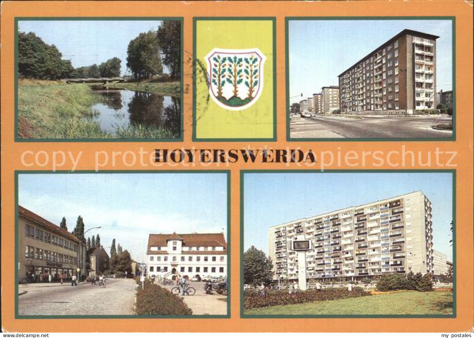 72332149 Hoyerswerda Elsterbruecke Wilhelm Pieck Strasse Wohnblock Rathaus Zentr - Hoyerswerda