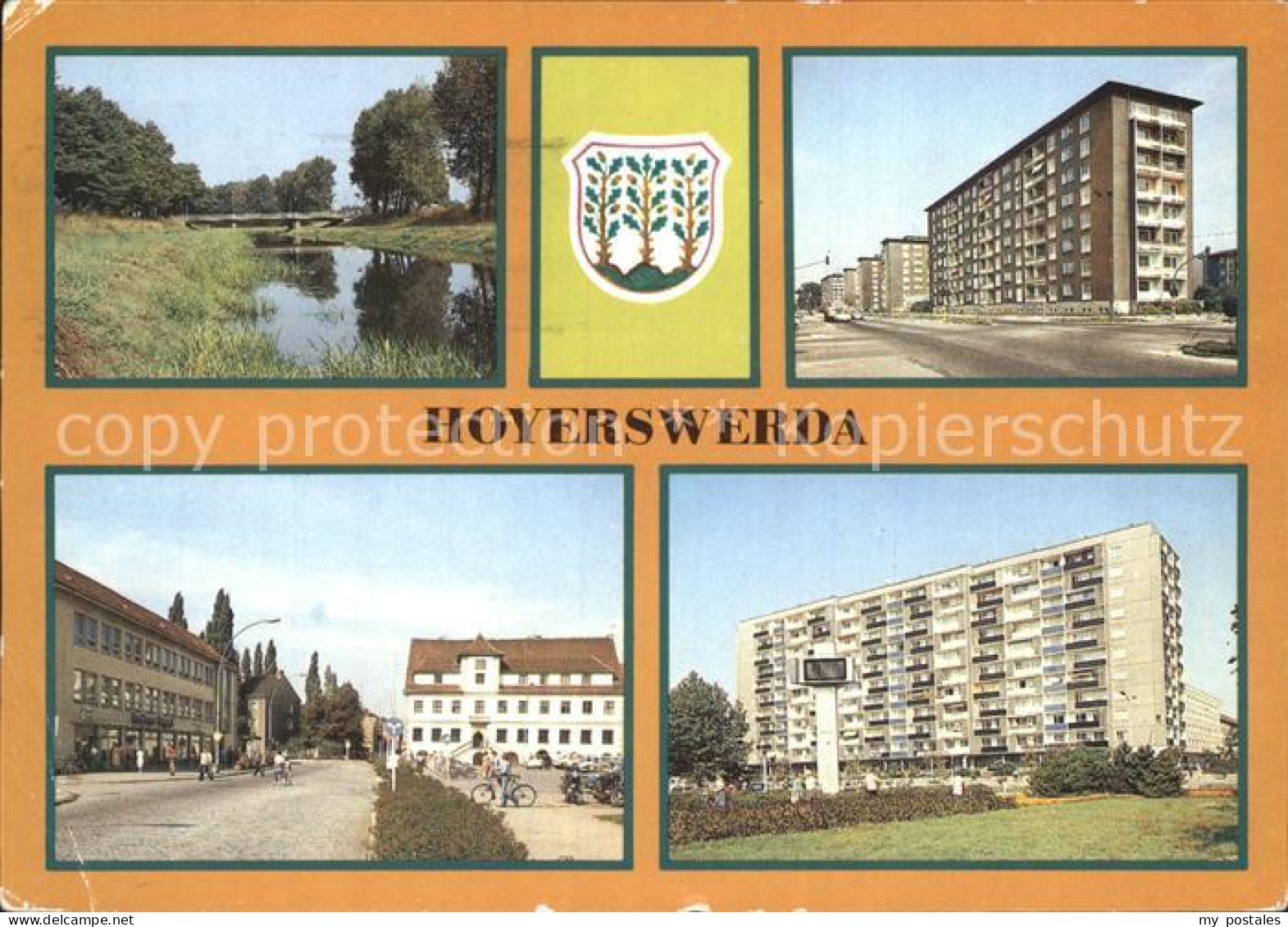 72332148 Hoyerswerda Elsterbruecke Wilhelm Pieck Strasse Wohnblock Rathaus Zentr - Hoyerswerda