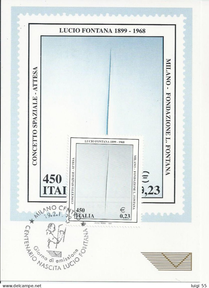 Italia - 1968 - Centenario Nascita Lucio Fontana - - Cartes-Maximum (CM)