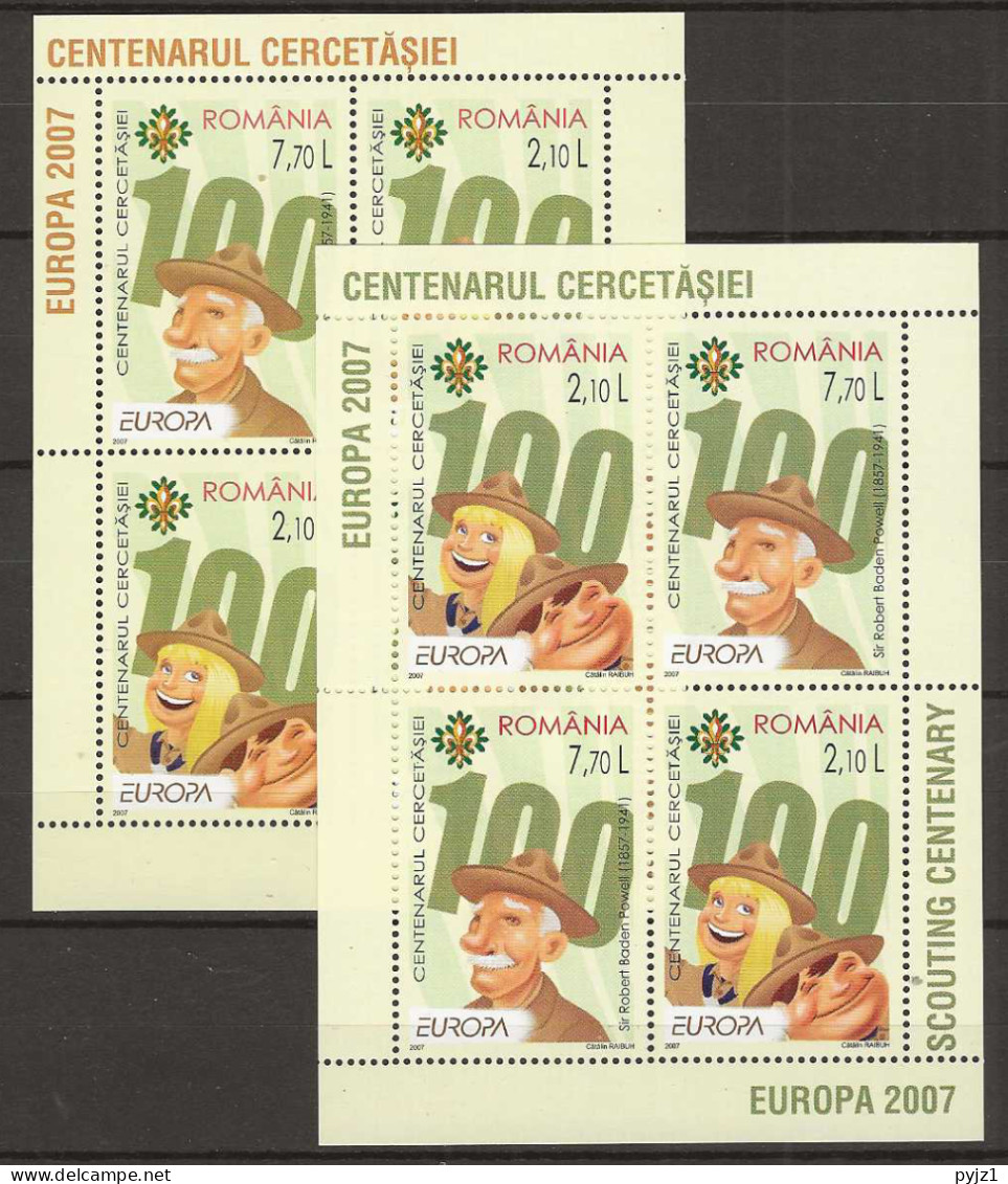 2007 MNH Romania Blocks  Postfris** - 2007