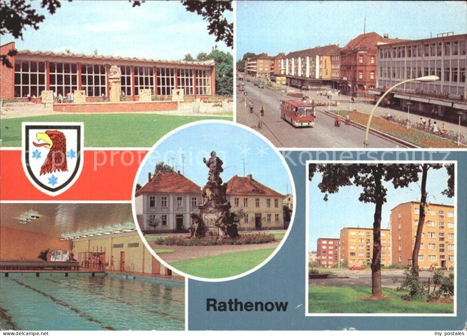 72331457 Rathenow Volksschwimmhalle Wilhelm-Pieck-Strasse Denkmal Kurfuersten Ra - Rathenow