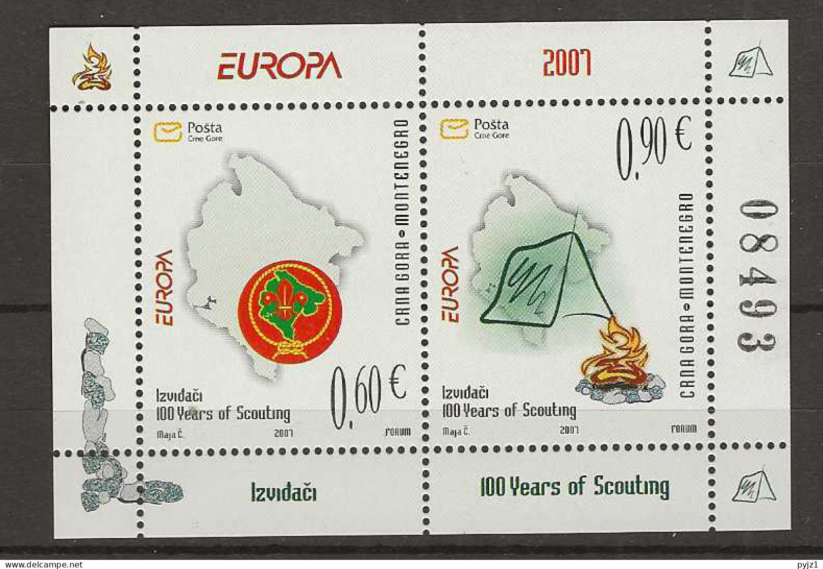 2007 MNH Montrenegro Block  Postfris** - 2007