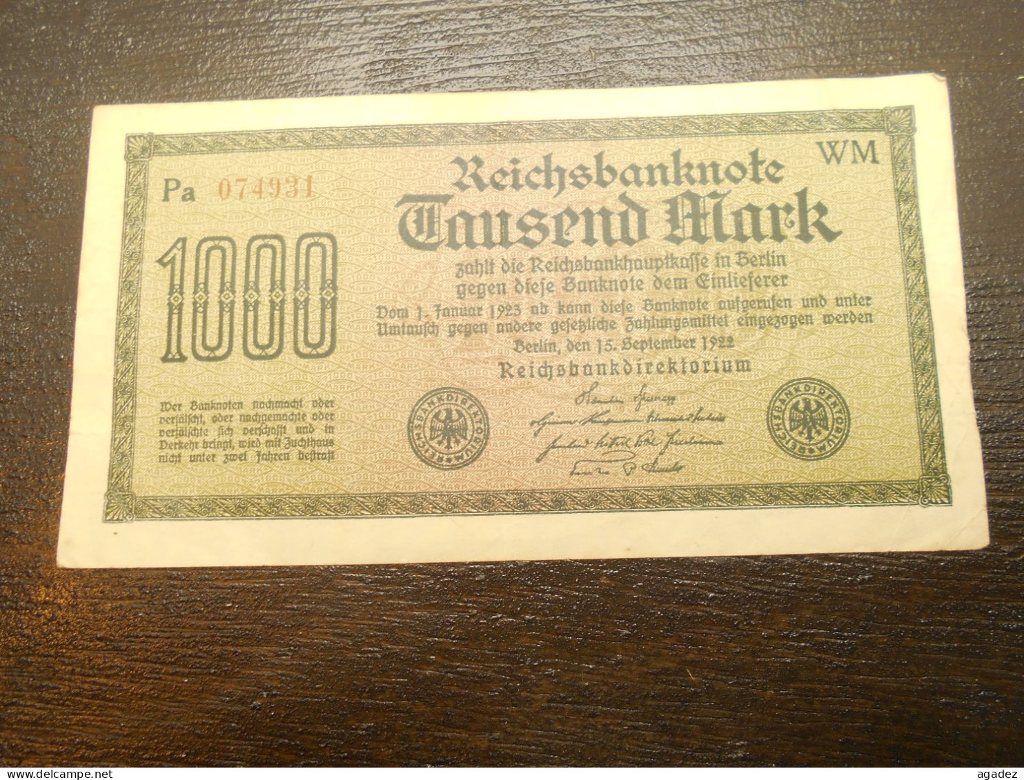 Ancien Billet 10000 Mark  1922 Allemagne - 10000 Mark