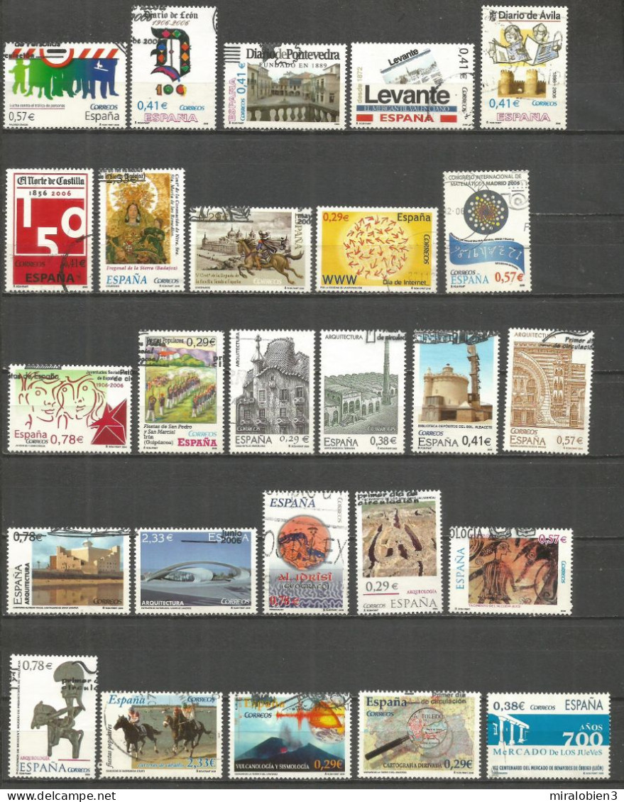 ESPAÑA AÑO 2006 COMPLETO USADO CON HOJAS BLOQUE Y CARNETS - Full Years