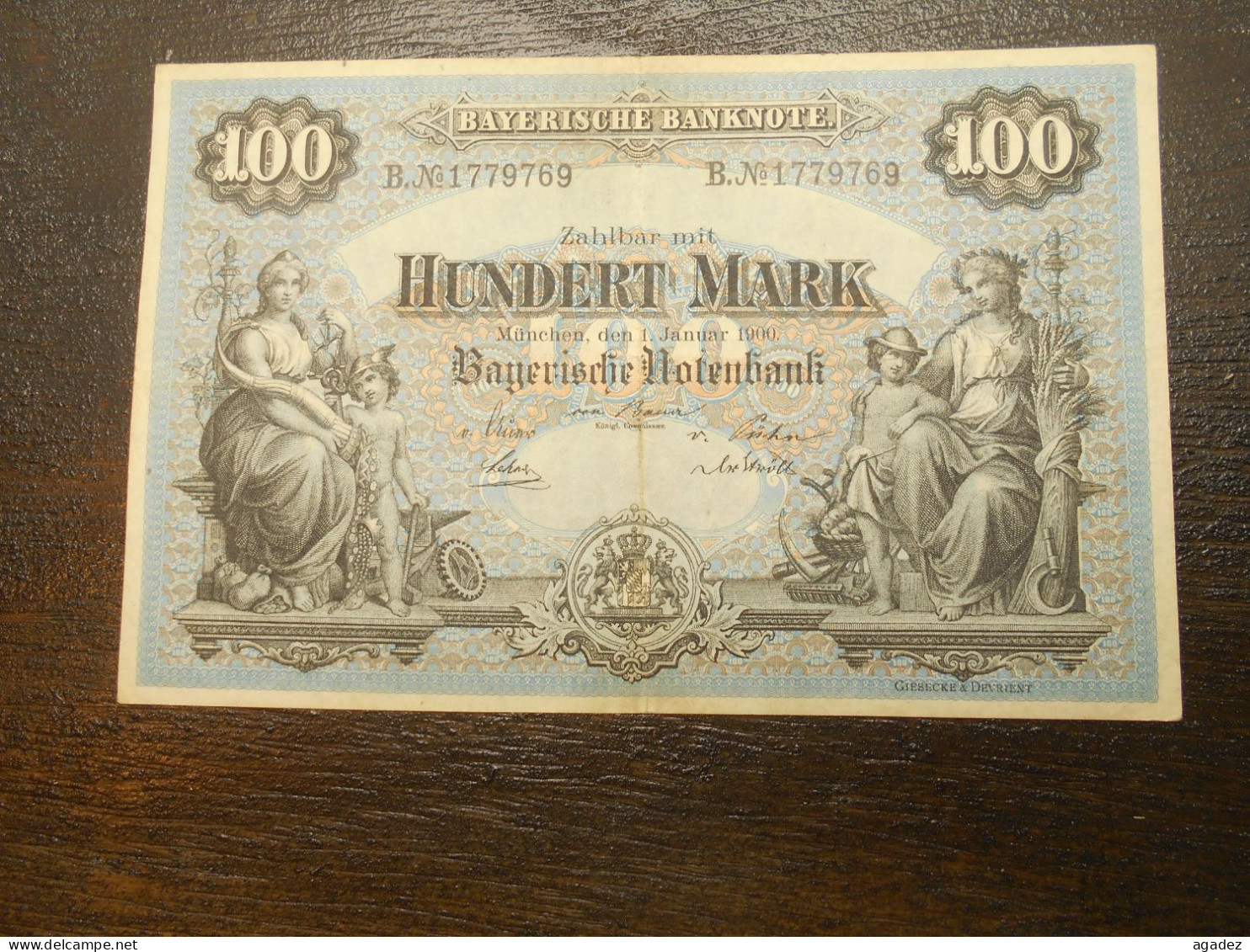 Ancien Billet 1000 Mark  1900 Allemagne - 100 Mark