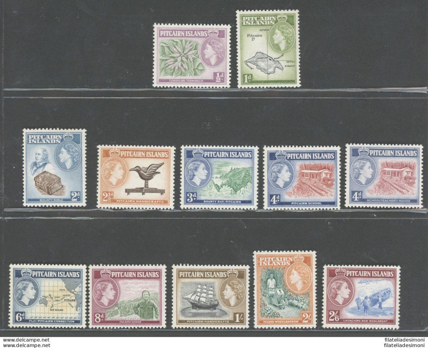 1957 Pitcairn Islands, Stanley Gibbons N. 18-28 - Serie Di 12 Valori - MNH** - Altri & Non Classificati