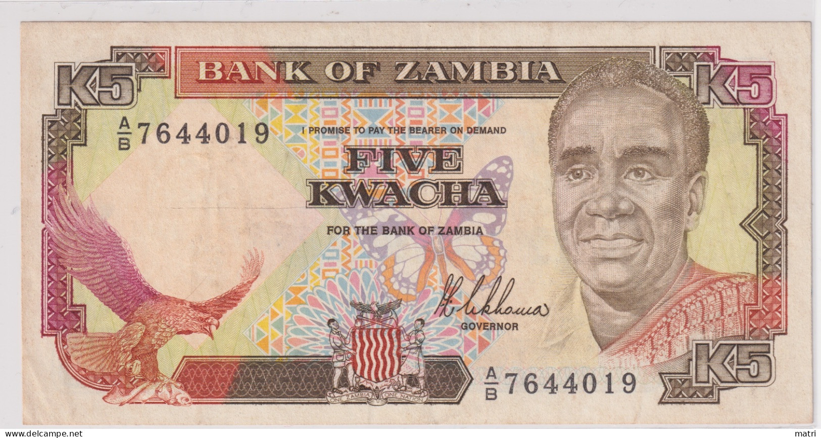 Zimbabwe 5 Kwacha 1989 P-30 - Zambia