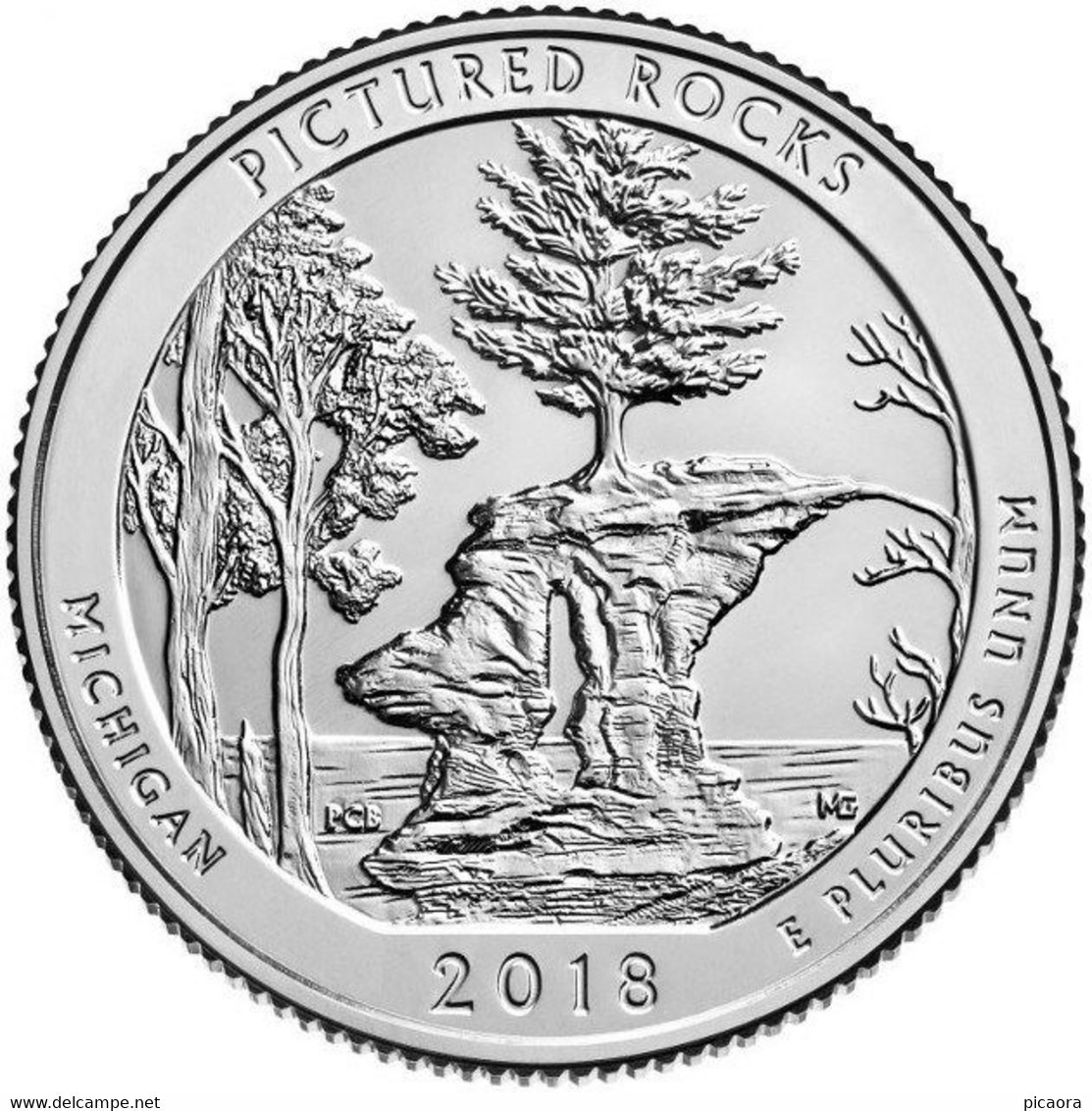 USA EEUU 25 CENTS. QUARTER DOLLAR PICTURED ROCKS 2018 D O P A ELEGIR UNC NEW - 2010-...: National Parks