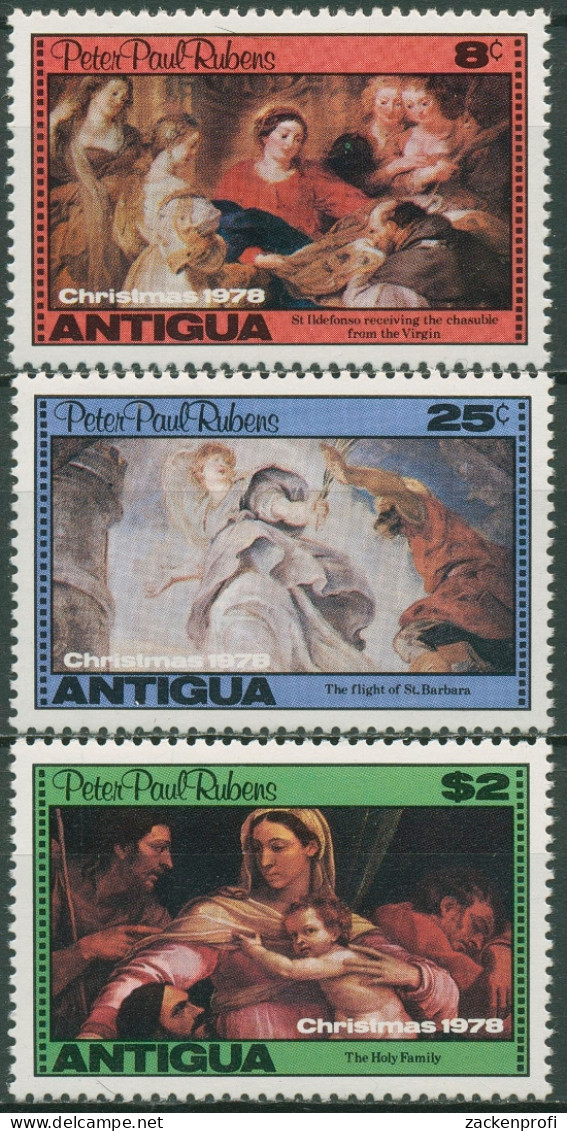 Antigua 1978 Weihnachten P.P.Rubens Gemälde 525/27 Postfrisch - 1960-1981 Ministerial Government