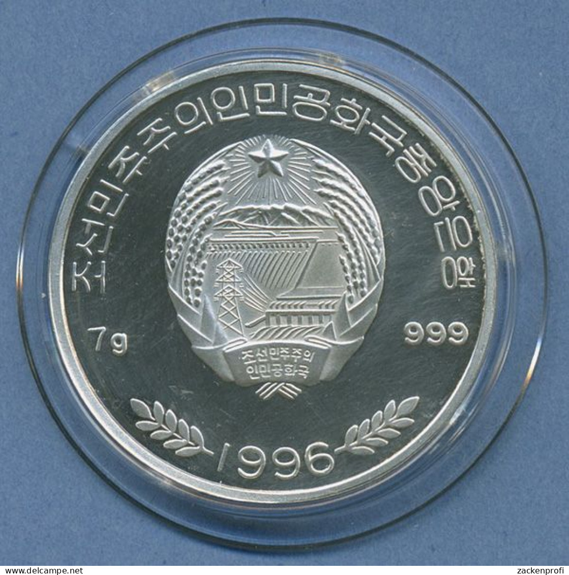 Korea Nord 100 Won 1996 Hong Kong Hausboot, Silber, KM 422 PP In Kapsel (m4637) - Korea, North