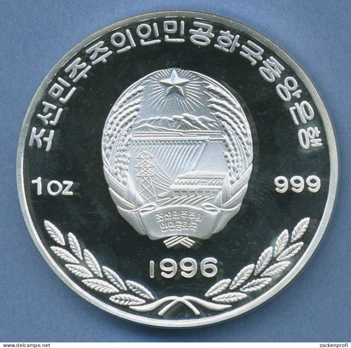 Korea Nord 500 Won 1996 Tiger Panda Hologramm, Silber, KM 106 PP (m4603) - Korea (Nord-)