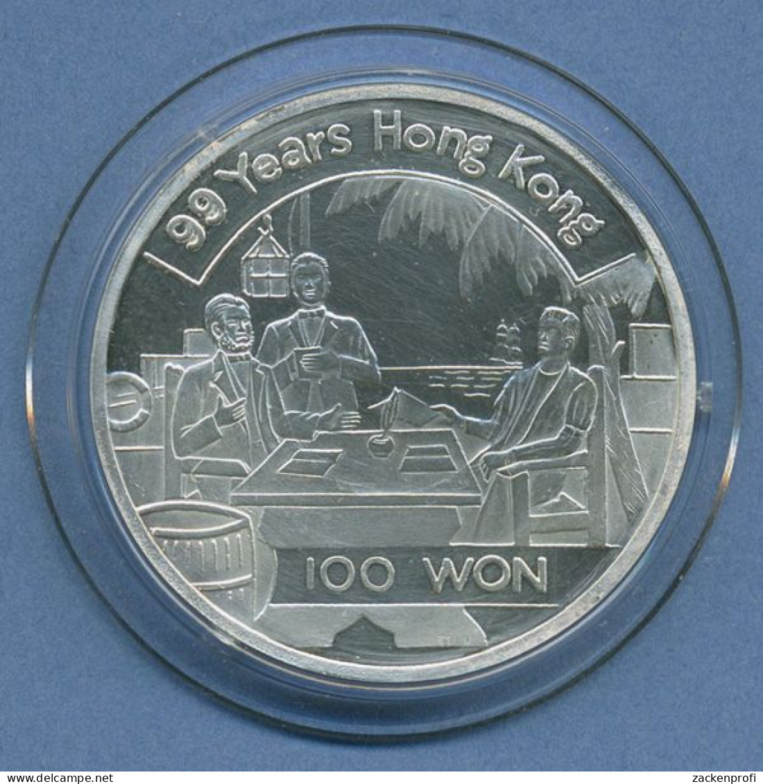Korea Nord 100 Won 1997 Hong Kong-Erweiterung, Silber, KM 524 PP Kapsel (m4638) - Corée Du Nord