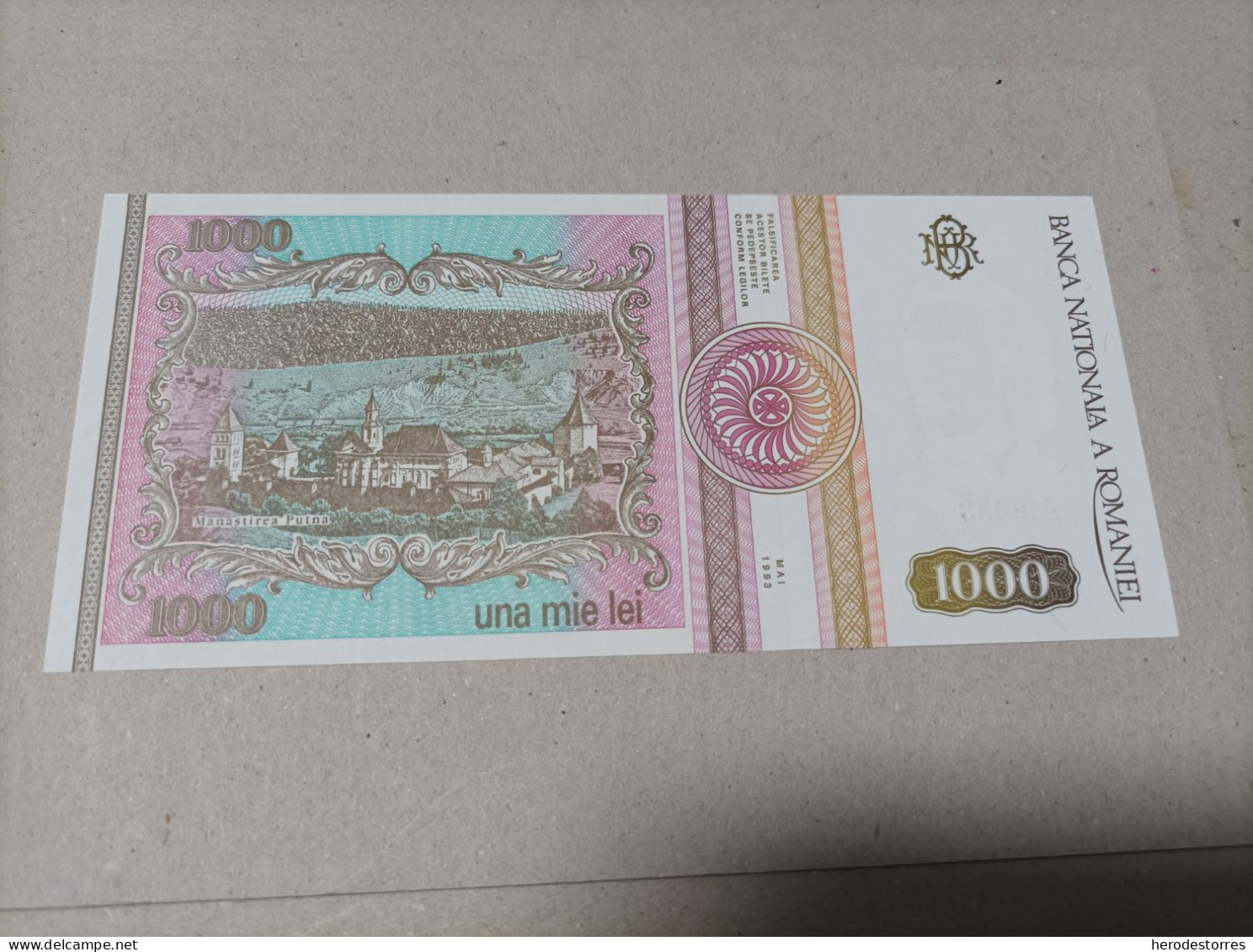 Billete De Rumania De 1000 Lei, 1993, Serie A003, Nº Bajisimo,UNC - Roumanie