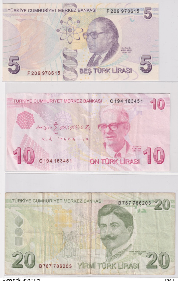 Turkey 3 Banknotes Set - Turquie