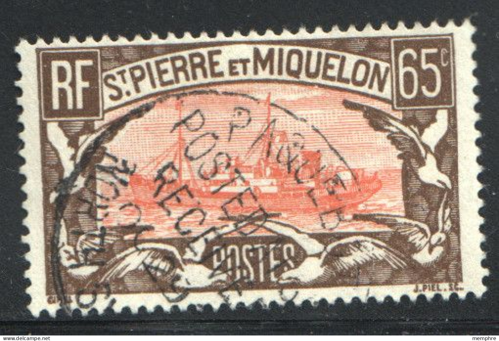 Chalutier 65 Cent. Cent. Yv148  Oblitération  «Paquebot» De North Sydney - Used Stamps