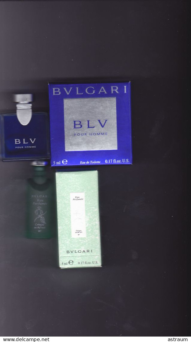 Lot 2 Miniature Vintage Parfum - Bulgari - EDC & EDP - BLV & The Vert Cologne  - 2 X 5ml Pleine Avec Boite - Miniatures Men's Fragrances (in Box)