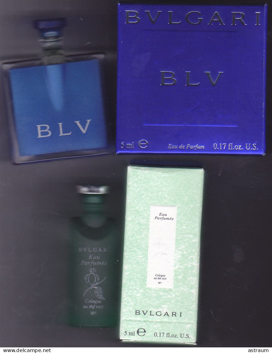 Lot 2 Miniature Vintage Parfum - Bulgari - EDC & EDP - Descriptif Ci Dessous - - Miniatures Hommes (avec Boite)