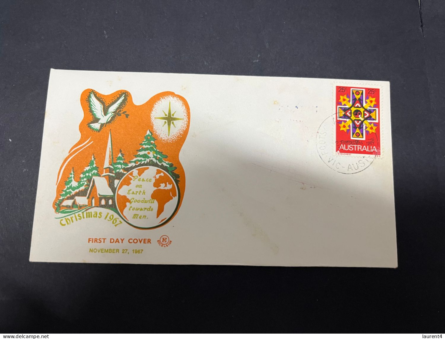 16-2-2024 (4 X 22) Australia FDC 1967 (Excelsior) - Christmas - Primo Giorno D'emissione (FDC)