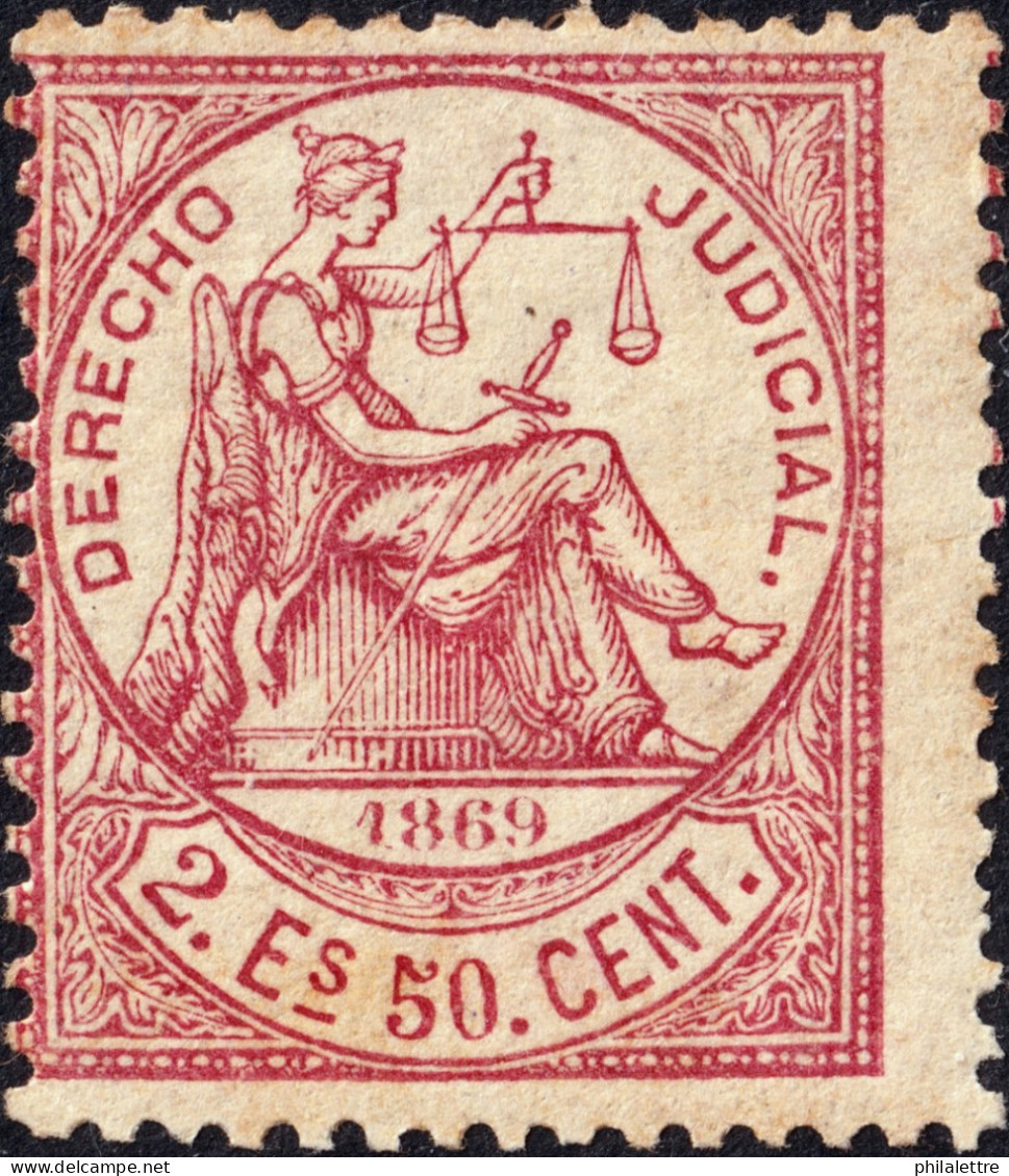 ESPAGNE / ESPANA - COLONIAS (Cuba Y Puerto Rico) 1869 Sello Fiscal "DERECHO JUDICIAL" 2E50c Rosa Oscuro - Nuevo - Cuba (1874-1898)