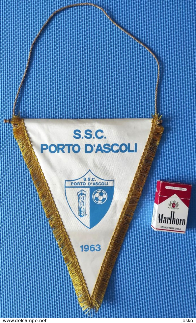 S.S.C. PORTO D'ASCOLI 1963 - Italy Vintage Football Pennant * LARGE SIZE * Soccer Fussball Foot Calcio Italia - Bekleidung, Souvenirs Und Sonstige