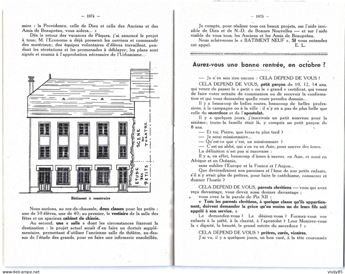 49 - BEAUPREAU - T.Beau Bulletin Semestriel Du Petit Séminaire 1951 - Pays De Loire