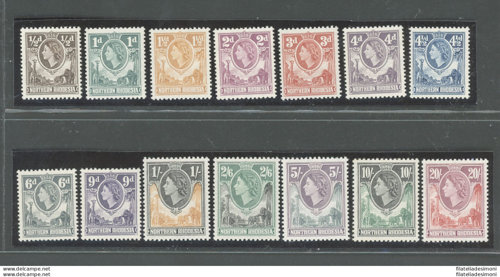 1953 Northern Rhodesia, Stanley Gibbons N. 61/74, Serie Di 14 Valori - MNH** - Autres & Non Classés