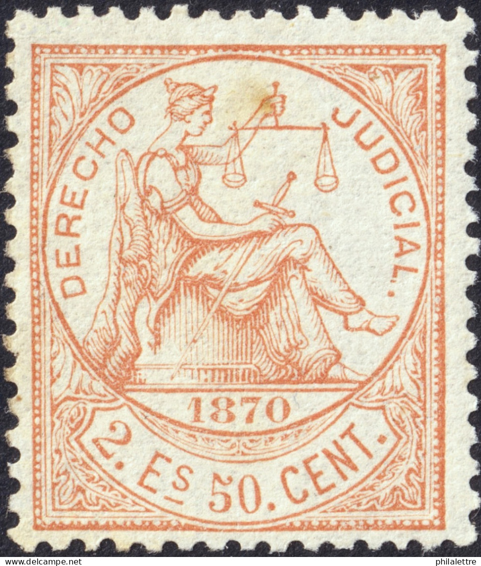 ESPAGNE / ESPANA - COLONIAS (Cuba Y Puerto Rico) 1870 Sello Fiscal "DERECHO JUDICIAL" 2E50c Naranja - Sin Gomar - Cuba (1874-1898)